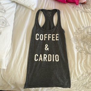 Coffee & Cardio tank top, grey, Medium